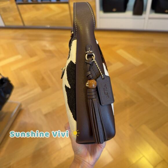 NWT Coach Hadley Mini Crossbody Bag With Cow Print And Tassel CCE14 - Picture 2 of 12